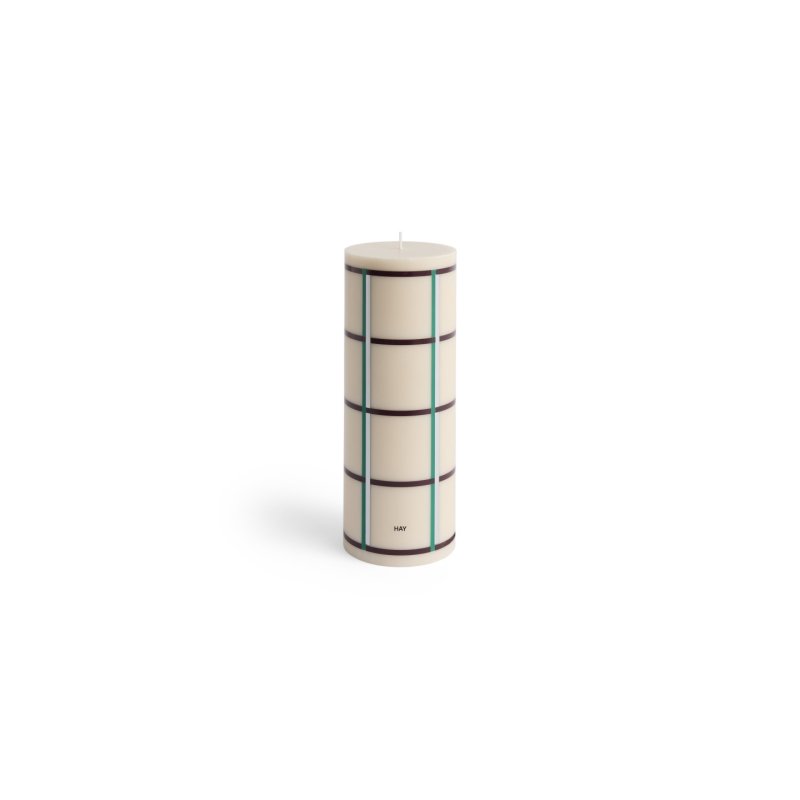 HAY - Column Candle Large H25 (White & Green & Bordeaux & Silver)