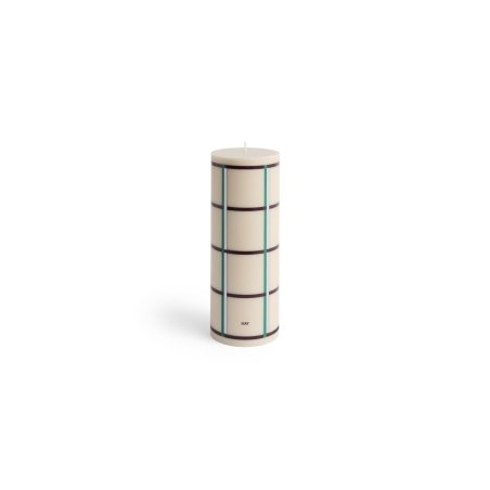 HAY - Column Candle Large H25 (White & Green & Bordeaux & Silver)