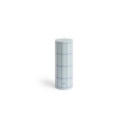 HAY - Column Candle Large H25 (Light Blue & Blue Grid Check)