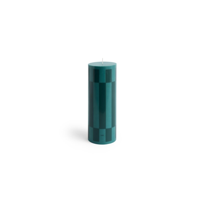 HAY - Column Candle Large H25 (Green & Dark Green)