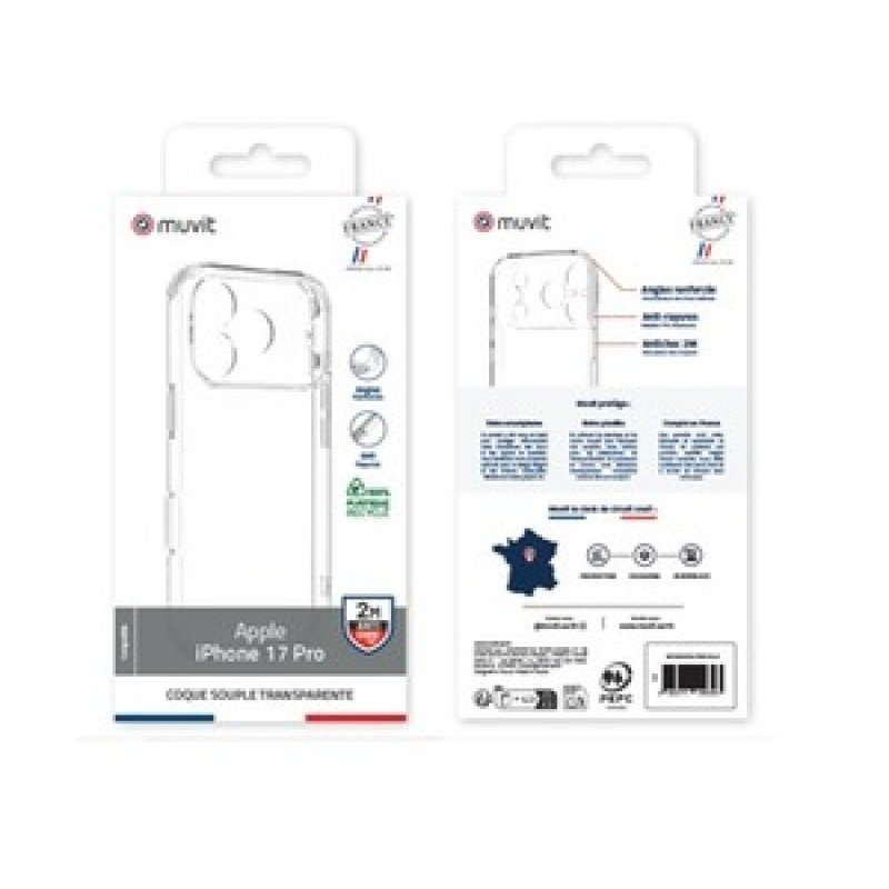 MUVIT FRANCE COQUE TRANSPARENTE 2M RECYCLEE IPHONE 17 PRO