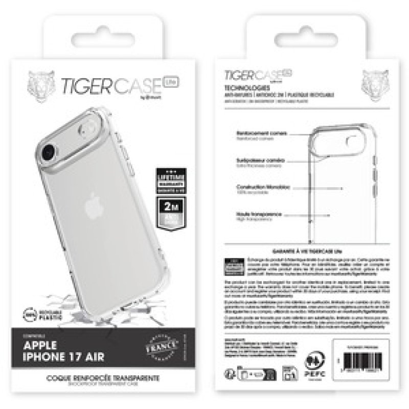 TIGER CASE LITE FRANCE COQUE TRANSPARENTE 2M IPHONE 17 AIR