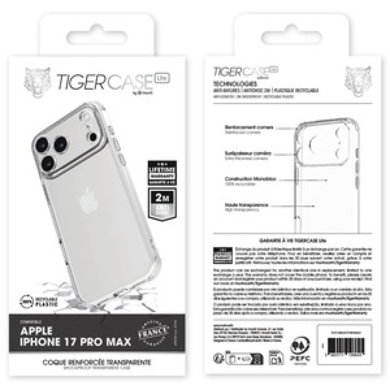 TIGER CASE LITE FRANCE COQUE TRANSPARENTE 2M IPHONE 17 PRO MAX