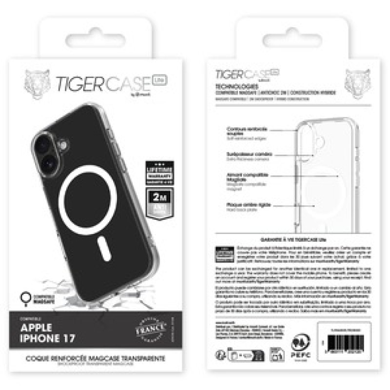 TIGER CASE LITE FRANCE COQUE TRANSPARENTE MAGSAFE 2M IPHONE 17