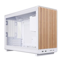 Lian Li DAN Cases A3-mATX Wood Edition PC-Gehäuse, Tempered Glass, Micro-ATX - Buche, weiß