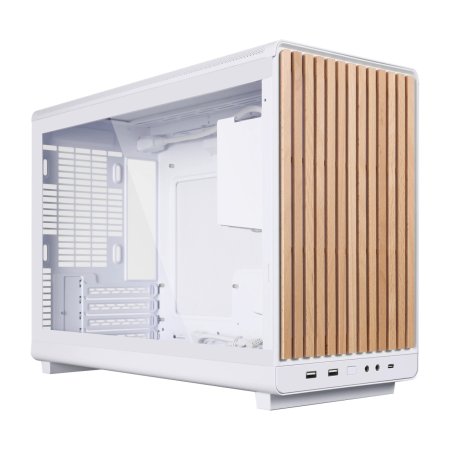 Lian Li DAN Cases A3-mATX Wood Edition PC-Gehäuse, Tempered Glass, Micro-ATX - Buche, weiß