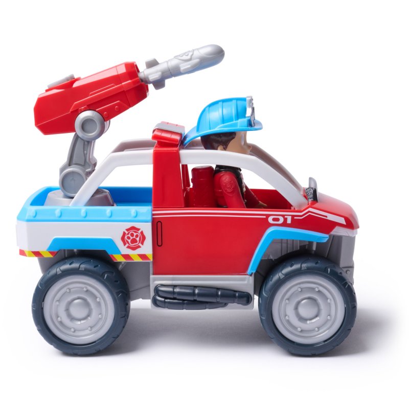 PAW Patrol Fire Rescue Fire ATV with Collectible Ryder Action Figure & 7-Inch ATV with Drone Launcher, Kids Toys for