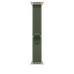 Apple 49mm Green/Neon Trail Loop - M/L - Natural Titanium Finish Band Titanium, Polyester, Spandex, Nylon