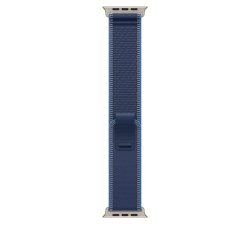 Apple 49mm Blue/Bright Blue Trail Loop - S/M - Natural Titanium Finish Bande Bleu Titane, Polyester, Spandex, Nylon