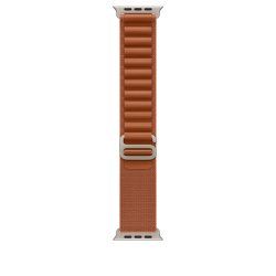 Apple 49mm Terra Cotta Alpine Loop - Medium - Natural Titanium Finish Band Brown Titanium, Polyester, Spandex