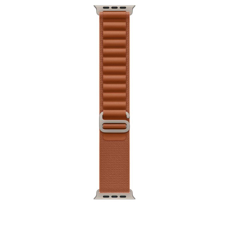 Apple 49mm Terra Cotta Alpine Loop - Large - Natural Titanium Finish Band Brown Titanium, Polyester, Spandex