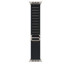 Apple 49mm Black Alpine Loop - Medium - Natural Titanium Finish Band Titanium, Polyester, Spandex
