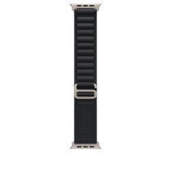 Apple 49mm Black Alpine Loop - Large - Natural Titanium Finish Band Titanium, Polyester, Spandex
