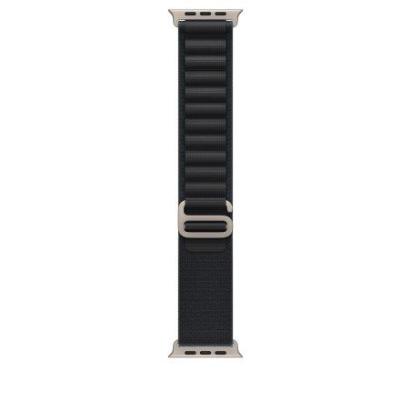 Apple 49mm Black Alpine Loop - Large - Natural Titanium Finish Band Titanium, Polyester, Spandex