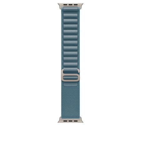 Apple 49mm Light Blue Alpine Loop - Medium - Natural Titanium Finish Band Titanium, Polyester, Spandex