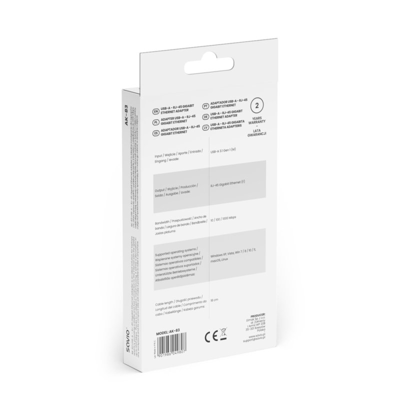 Savio AK-83 carte et adaptateur d'interfaces RJ-45