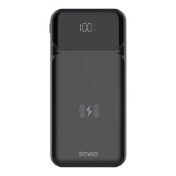 Savio BA-09 power bank Lithium Polymer (LiPo) 37 mAh Wireless charging Black