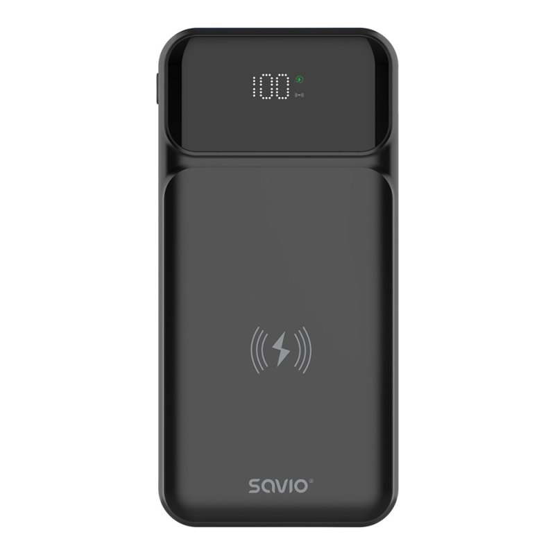 Savio BA-09 power bank Lithium Polymer (LiPo) 37 mAh Wireless charging Black