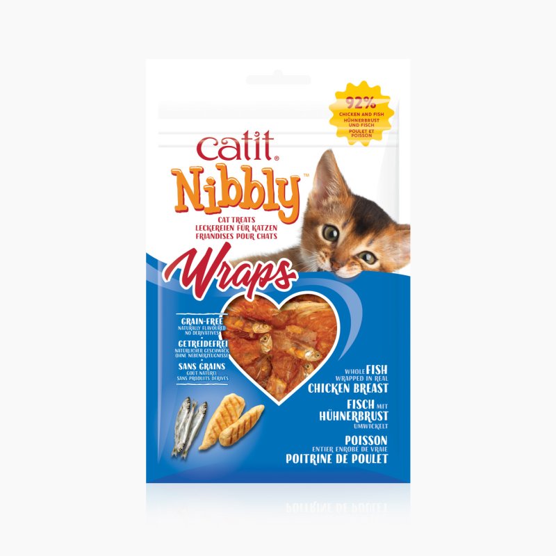 catit - Nibbly Wraps Treat for Cats - Chicken & Fish - 30g