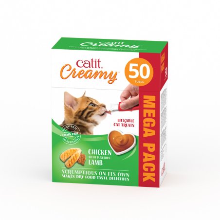 catit - Catit Creamy Premium Treat for Cats - Chicken with Lamb - Mega Pack (50x10g)