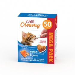 catit - Catit Creamy Premium Treat for Cats - Salmon with Prawn - Mega Pack (50x10g)