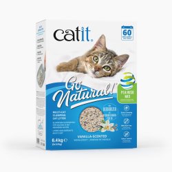 catit - Go Natural! Pea Husk Multi-Cat Clumping Cat Litter, Vanilla Scent - Off-White - 6.4kg