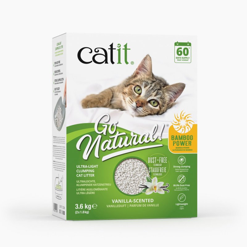 catit - Go Natural! Bamboo Clumping Cat Litter - 2 x 1.8kg (3.6kg)