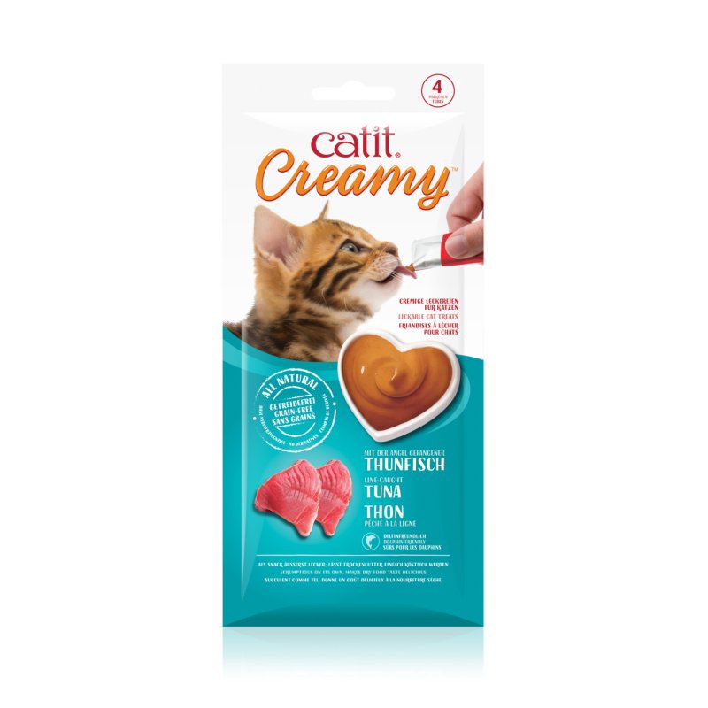 Catit Creamy - Premium Treat for Cats - Tuna, 4x10g