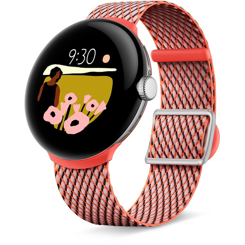 Google - Armband fr Smartwatch - 137 - 203 mm - korallefarben - fr Pixel Watch