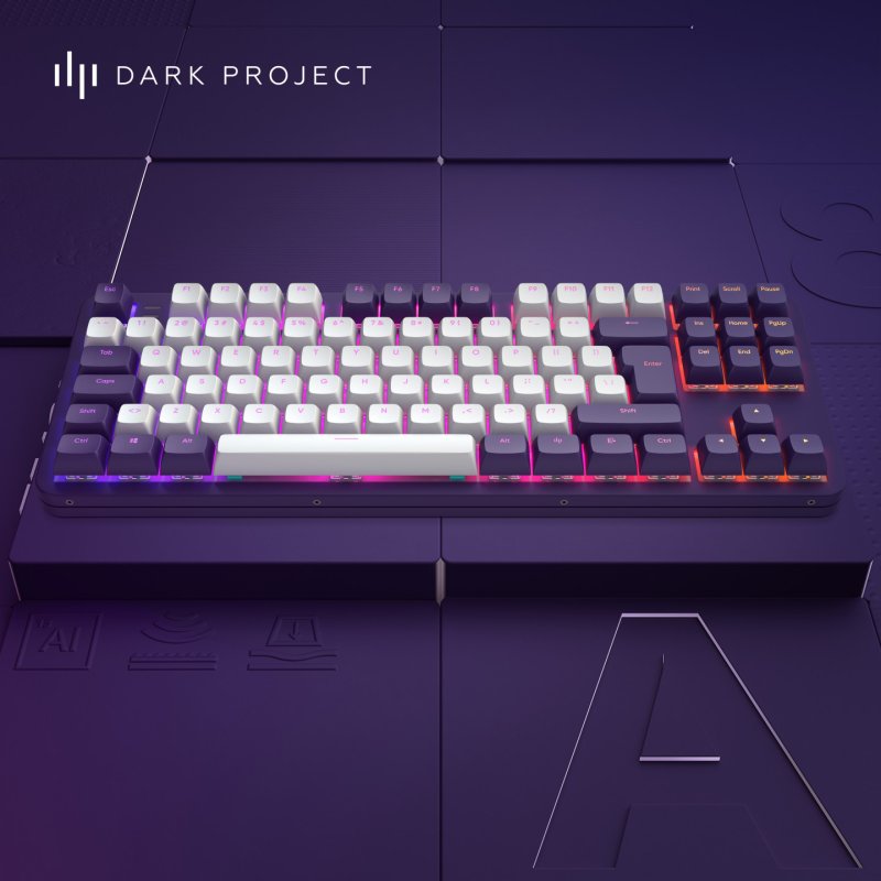Dark Project DPKB_VIOLET_ 87_ISO clavier Gaming USB QWERTZ Danois, Anglais, Finlandais, Allemand, Italien, Nordique,