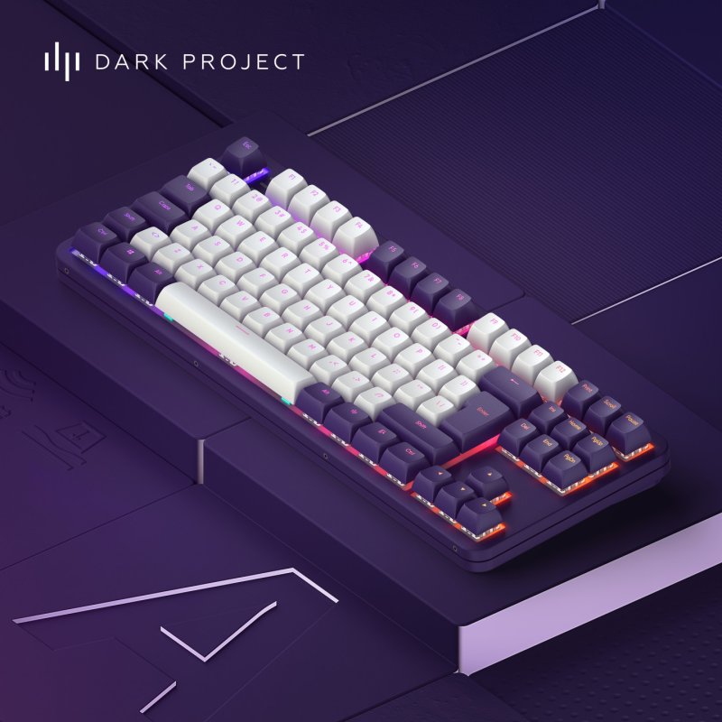 Dark Project DPKB_VIOLET_ 87_ISO clavier Gaming USB QWERTZ Danois, Anglais, Finlandais, Allemand, Italien, Nordique,
