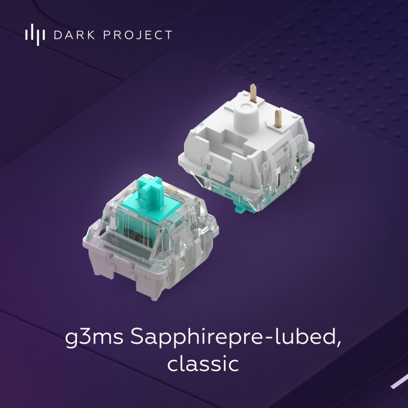 Dark Project DPKB_VIOLET_ 87_ISO clavier Gaming USB QWERTZ Danois, Anglais, Finlandais, Allemand, Italien, Nordique,