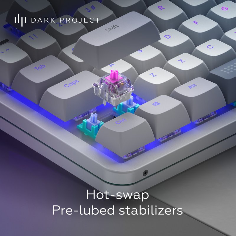 Dark Project ALU87A DAYLIGHT Wired Mechanical Gaming Keyboard, QWERTZ and QWERTY, ISO Multilingual
