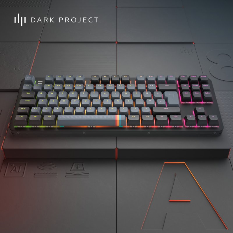 Dark Project DP ALU87A Midnight ISO clavier Gaming USB QWERTY Danois, Finlandais, Allemand, Italien, Nordique,
