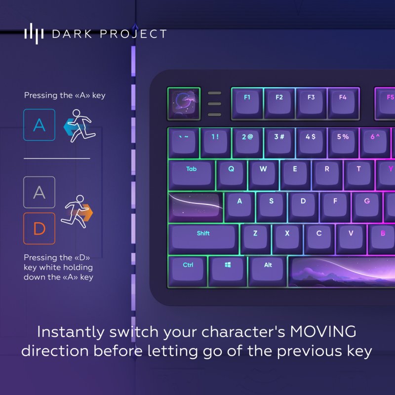 Dark Project ALU87B CELESTIAL Wired Mechanical Gaming Keyboard, QWERTZ and QWERTY, ISO Multilingual