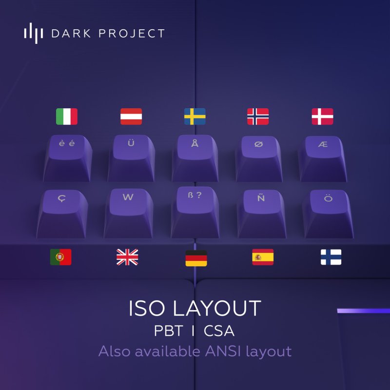 Dark Project ALU87B CELESTIAL Wired Mechanical Gaming Keyboard, QWERTZ and QWERTY, ISO Multilingual