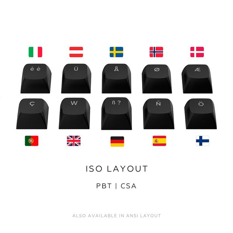 Dark Project DPKB_NOVA_81_ISO_BLACK clavier Gaming USB RF Wireless Bluetooth QWERTZ Danois, Anglais, Finlandais,