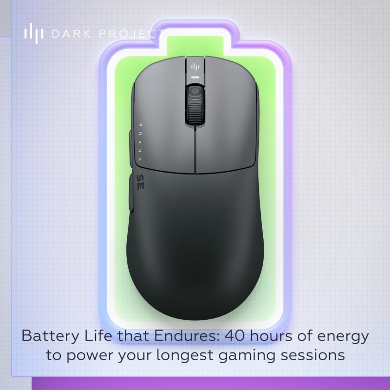 Dark Project Novus SE Wireless Gaming souris Ambidextre RF Wireless USB Type-C Optique 26000 DPI