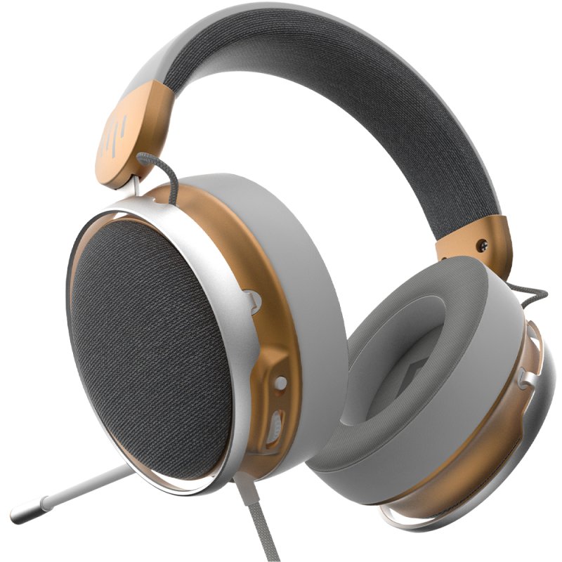 Dark Project Sono Casque Avec fil Arceau Gaming Or, Blanc