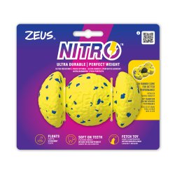Zeus Nitro - Weighted Rugby Ball - Yellow and Blue - 12.4cm