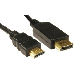 Spire DisplayPort Male to HDMI Male Converter Cable, 2 Metres, Black