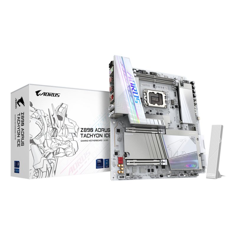 GIGABYTE Z890 AORUS TACHYON ICE Carte Mère – Processeurs Intel Core Ultra (série 2), VRM 18 1 2 phases, jusqu’à
