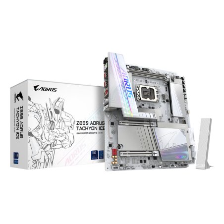 GIGABYTE Z890 AORUS TACHYON ICE Carte Mère – Processeurs Intel Core Ultra (série 2), VRM 18 1 2 phases, jusqu’à