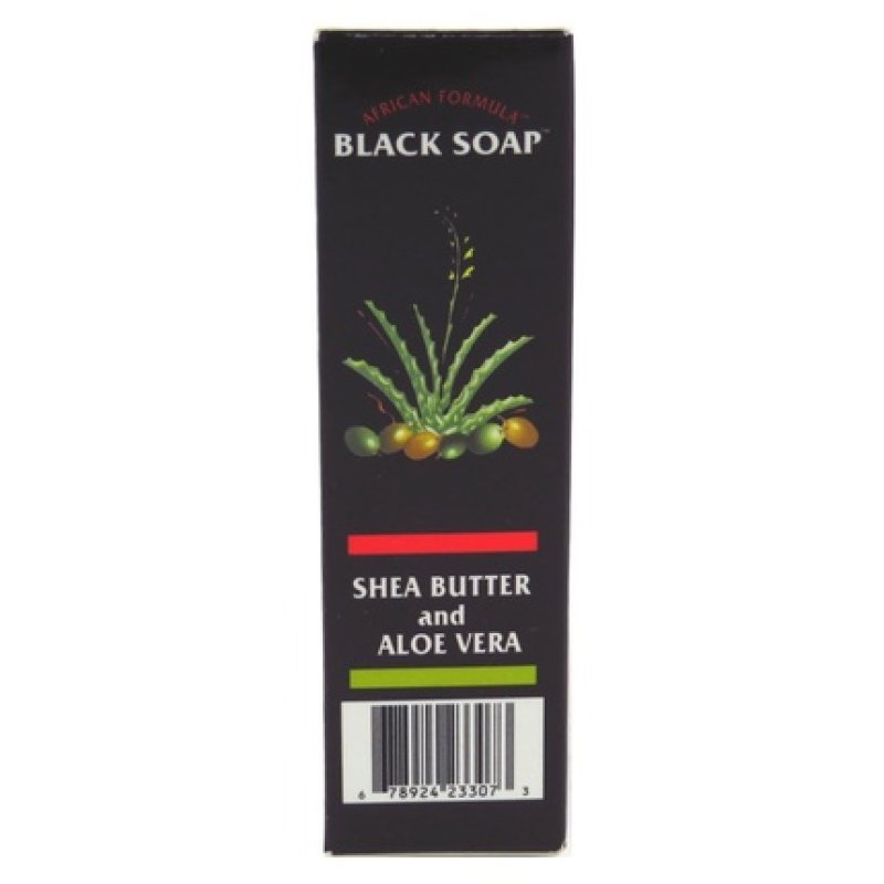 African Formula Black Soap with Shea Butter & Aloe Vera 3.5 Ounce 103ml