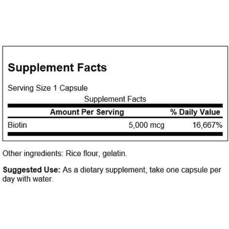 Swanson Biotin 5,000mcg 100 Caps