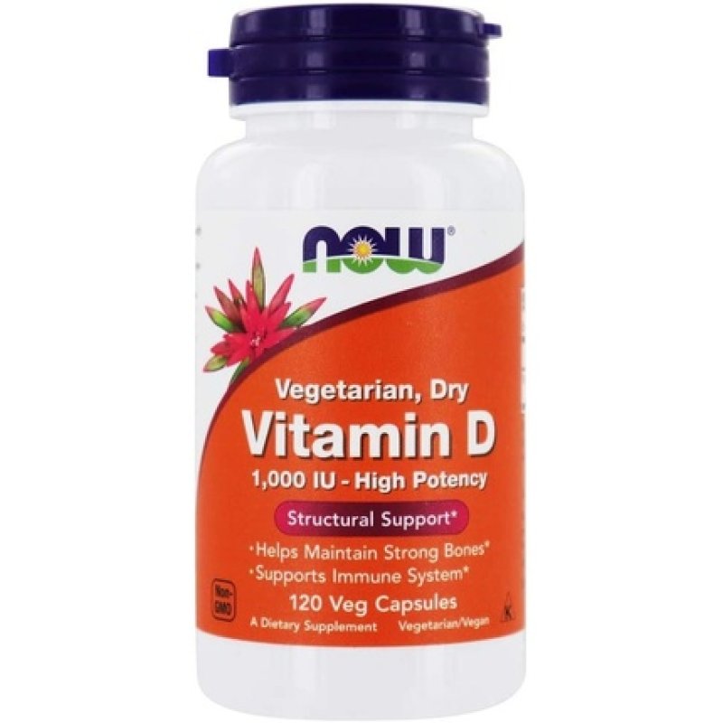 Now Foods Vegetarian Vitamin D2 120 Veg Capsules 1000 IU/25mcg