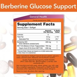 NOW Berberine Glucose Support with MCT Oil 90 Softgels