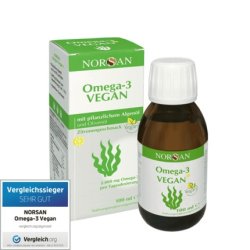 Norsan Omega 3 Vegan Algal Oil with EPA, DHA, and Vitamin D 100ml