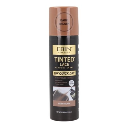 Ebin New York Quick Tinted Lace Spray Dark Brown 100 Ml - Perfect For Enhancing Your Lace Front Wigs