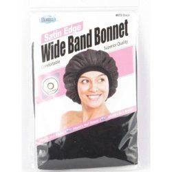 Dream Satin Edge Wide Band Bonnet Black